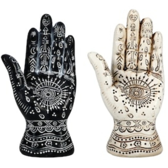 * 1 DAY SALE! * Ancient Hamsa Hand of God/Evil Eye Protection/Hieroglyphs Statue - Picture 4 of 16